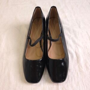 Madewell The Greta Pump crinkled patent leather - True Black/ Size 9/ NX092